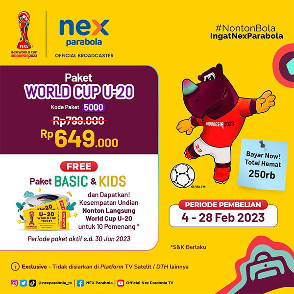 Paket Promo Nex Parabola World Cup U20